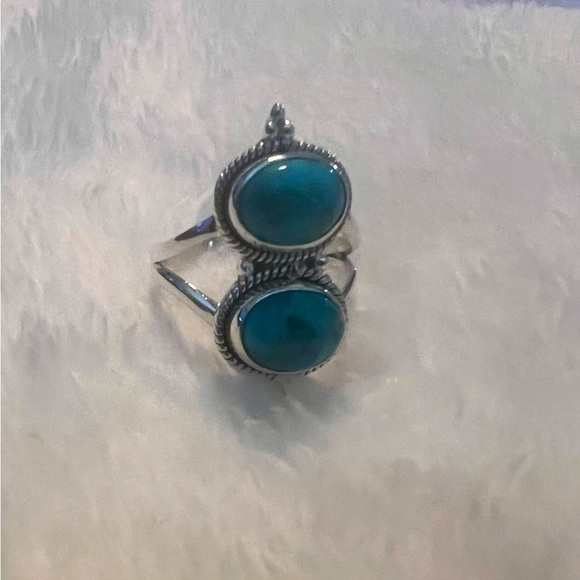 Genuine Turquoise Sterling .925 Ring Size 7 - Picture 3 of 7